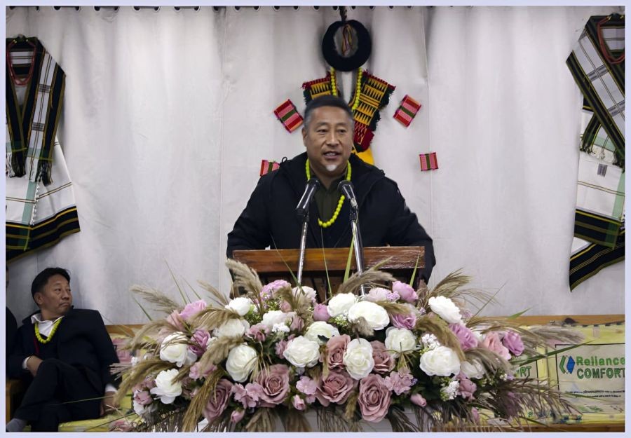 KOHIMAS Managing Director Dr Tseilhoutuo Rhutso addressing the 40th Club Day of Tragopan Club at Viswema on January 26.